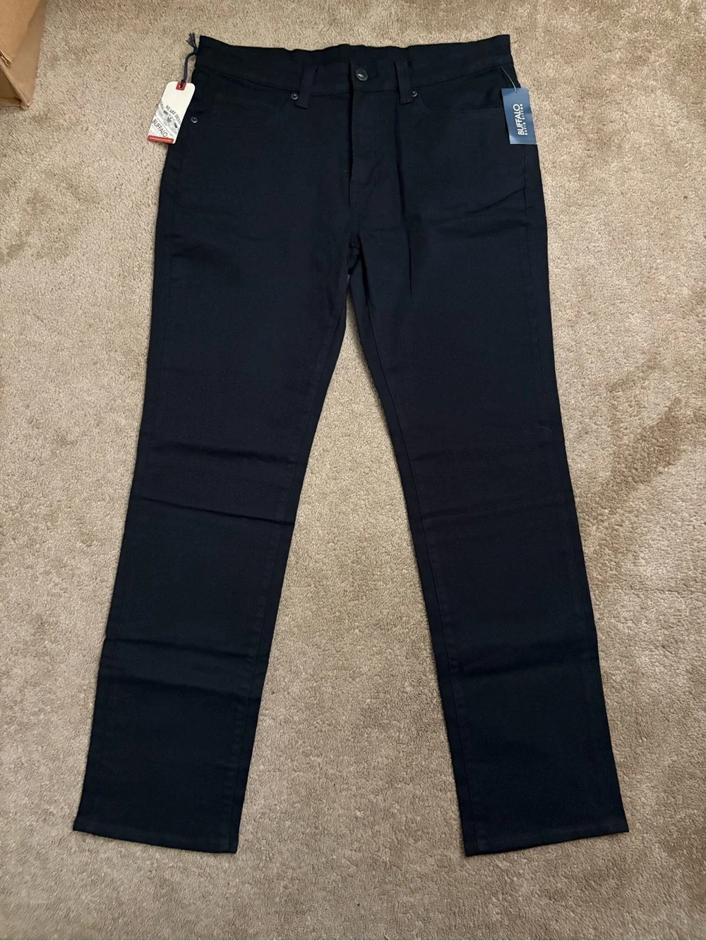 Buffalo By David Bitton Men's 32x32 Straight Six Straight Stretch Black Jeans